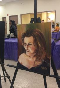 foto Obra en óleo en la Exhibición de Arte para la Prevención de la Violencia Doméstica.